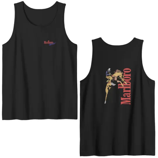 Discover Vintage Marlboro Cowboy Wild West Double Sided Tank Tops, Country Music