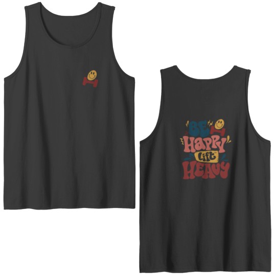 Discover Be Happy Lift Heavy  Double Sided Tank Tops, Fall Workout Apparel, Gift for Gym Lover, Workout Gift, Funny Weightlifting Double Sided Tank Tops