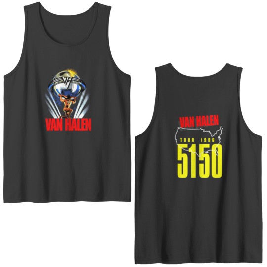 Discover Reprint van 5150 1986 Tour Concert Double Sided Tank Tops