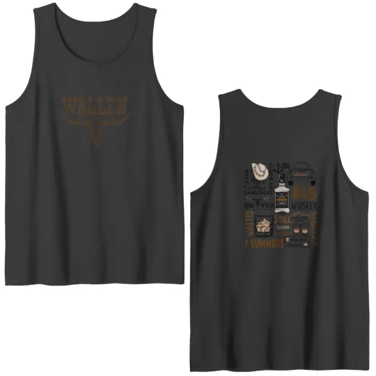 Discover Vintage Wallen Western Double Sided Tank Tops - Country Music Double Sided Tank Tops