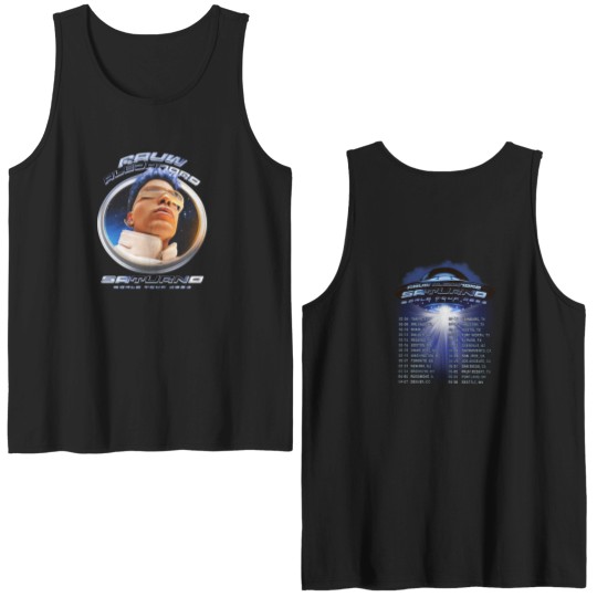 Discover Rauw Alejandro Double Sided Tank Tops Saturno World Tour 2023 Rauw Alejandro Tour 2023 Double Sided Tank Tops