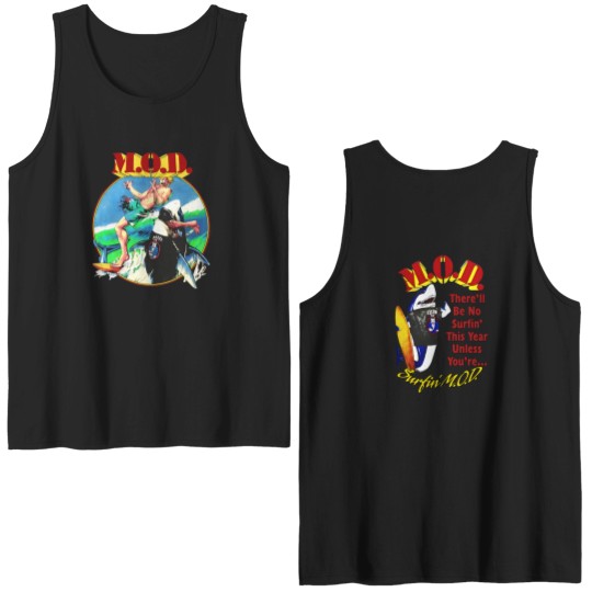 Discover Method of Destruction Surfin M.O.D. Theyll Be No Surfin This Year Shark Double Sided Tank Tops