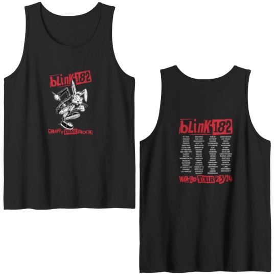 Discover 182 Blink Double Sided Tank Tops World Tour 2023 Band Concert Rock Music Double Sided Tank Tops Cotton Merch