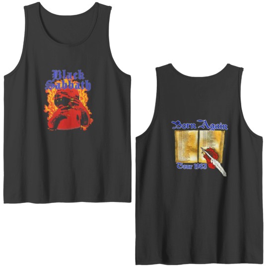 Discover Black Sabbath 1983 Born Again Tour Double Sided Tank Tops