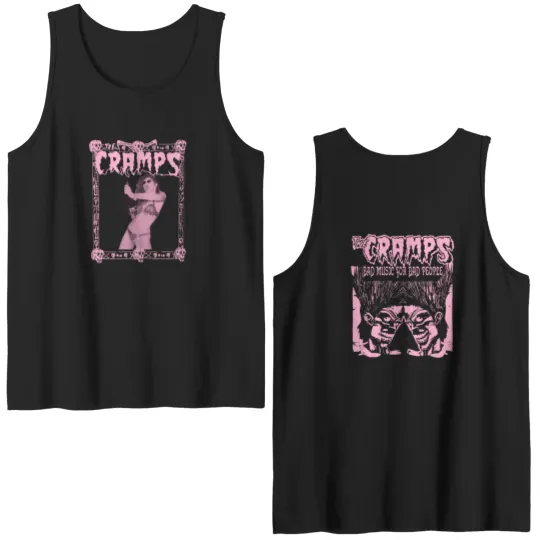 Discover The Cramps Poison Ivy Double Sided Tank Tops, Bad Music For Bad People Double Sided Tank Tops