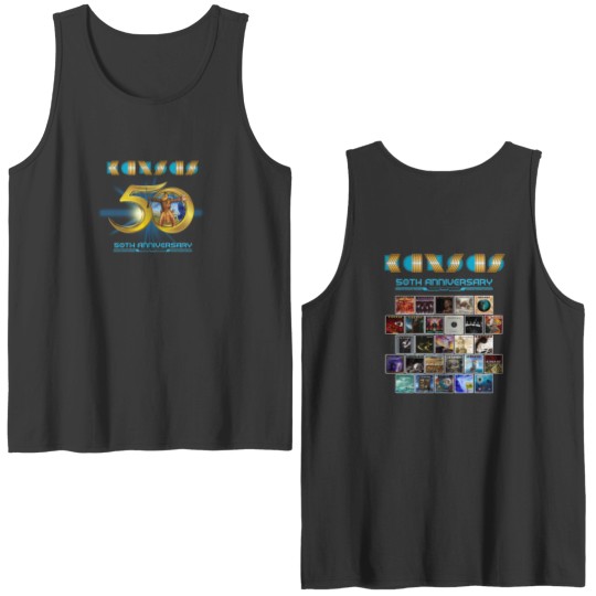 Discover Anniversary Kansas Rock Band Double Sided Tank Tops