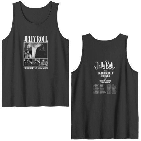 Discover Jelly Roll 2024 Tour Double Sided Tank Tops, Jelly Roll American Rock Singer Double Sided Tank Tops