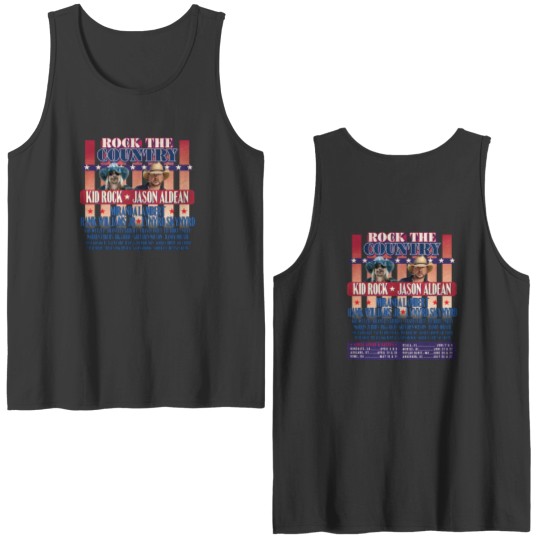 Discover Kid Rock and Jason Aldean Rock the Country 2024 Double Sided Tank Tops
