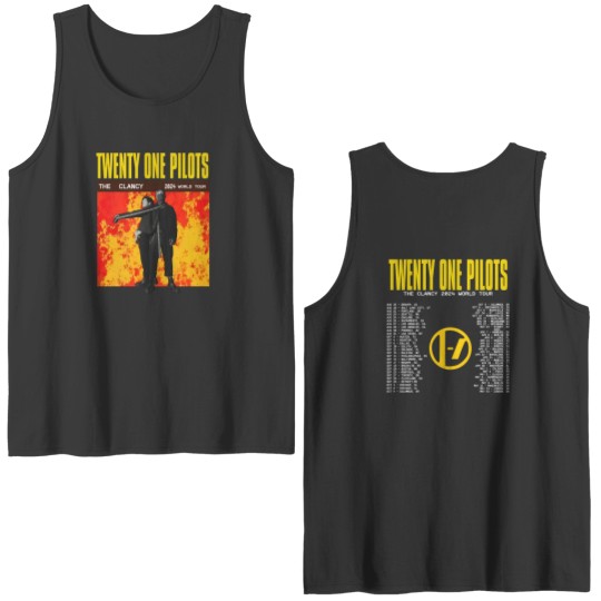Discover Pilotss band 2024-2025 Clancy World Tour Double Sided with Dates Unisex Double Sided Tank Tops
