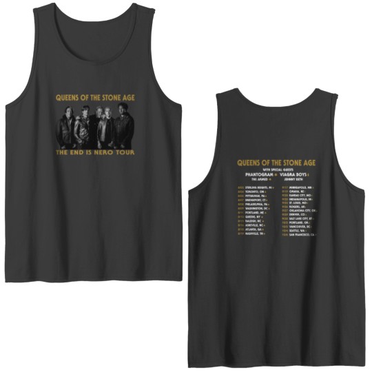 Discover Queens of the Stone Age The End is Nero Tour 2023 Double Sided Tank Tops, Vintage Queens Double Sided Tank Tops