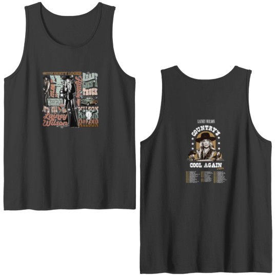 Discover 2024 Lainey Wilson Country's Cool Again Tour Double Sided Tank Tops