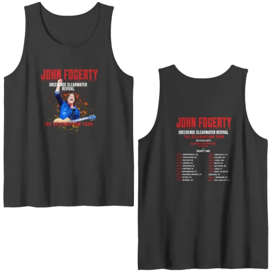 Discover John Fogerty The Celebration Tour 2024 Gift For Fans Unisex S-5XL Double Sided Tank Tops 1LU911