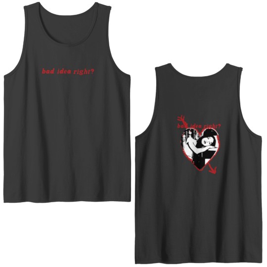Discover Olivia Rodrigo Officially Licensed Bad Idea Right Graphic Double Sided Tank Tops Double Sided Tank Tops in White