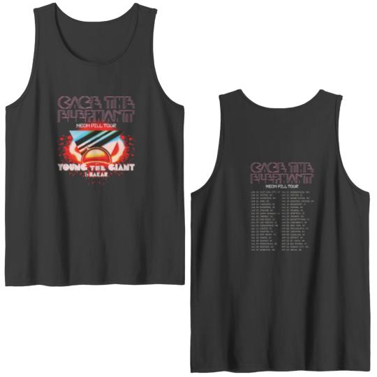 Discover Cage the Elephant Neon Pill Tour 2024 Signature Double Sided Tank Tops