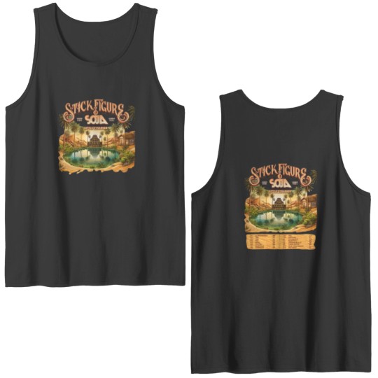 Discover Stick Figure  Sacred Sands Summer Tour 2024 Double Sided Tank Tops