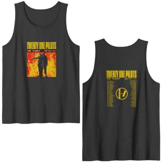 Discover Pilotss Band 2024-2025 The Clancy World Tour Double Sided Tank Tops, Pilotss band 2024 Concert Double Sided Tank Tops
