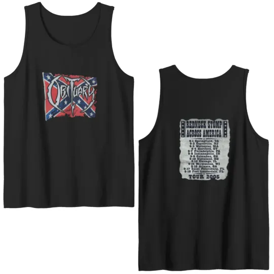 Discover OBITUARY Redneck Stomp Across America Tour vtg Double Sided Tank Tops