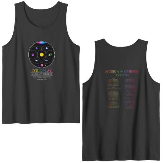 Discover Cold.Play Music of The Sphere.s Tour 2024 Double Sided Tank Tops Cold.Play Worl.d Tour Double Sided Tank Tops