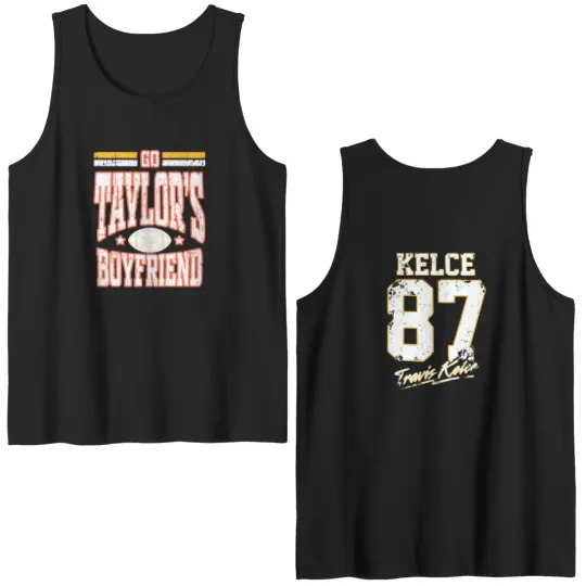 Discover Go Taylors Boyfriend Double Sided Tank Tops, Vintage Travis Kelce Double Sided Tank Tops
