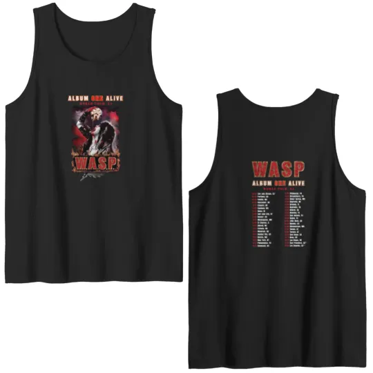 Discover W.A.S.P. Album On Alive 2024 Tour Double Sided Tank Tops, WASP Band Fan Double Sided Tank Tops