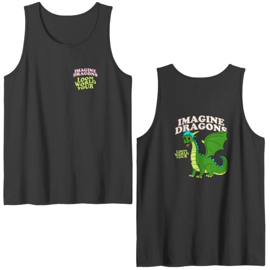 Discover Imagine Dragons Loom World Tour 2024 Cartoon Unisex Black Double Sided Tank Tops