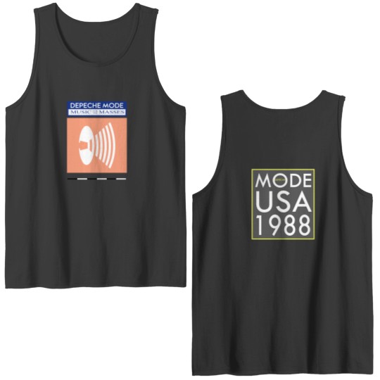 Discover Depeche Mode Music For The Masses Tour 1987-88 Double Sided Tank Tops, DM Band Double Sided Tank Tops