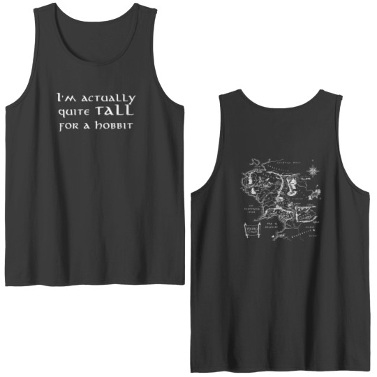 Discover LOTR Double Sided Tank Tops, Tall for a hobbit Double Sided Tank Tops, Funny Nerd Gift