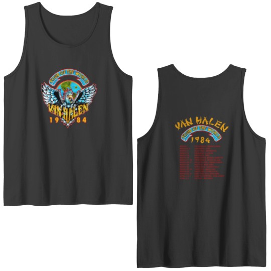 Discover Vintage 1984 World Tour Monsters of Rock van Double Sided Unisex Double Sided Tank Tops