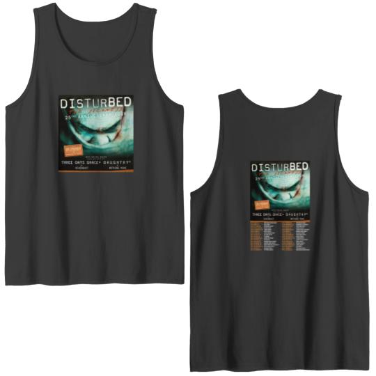Discover DISTURBED THE SICKNESS 25TH ANNIV NORTH AMERICAN TOUR 2025 Double Sided Tank Tops