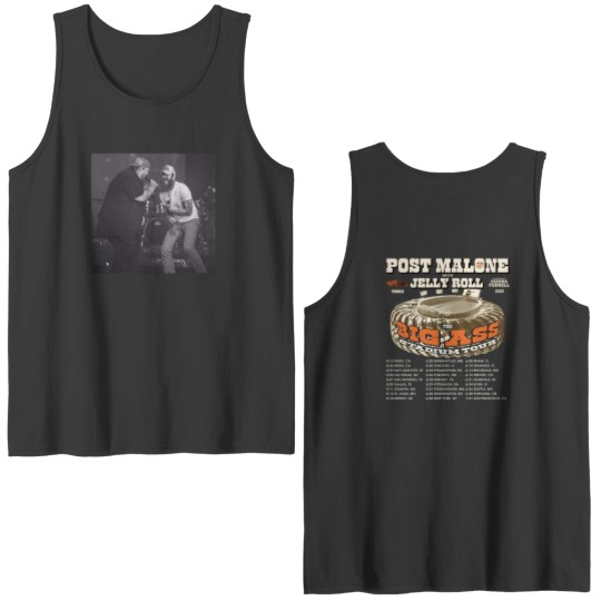 Discover Post Malone Jelly Roll Big As Stadium Tour 2025 Double Sided Tank Tops