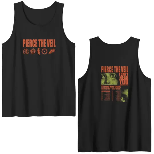 Discover Pierce The Veil I Can't Hear You World Tour 2025 Double Sided Tank Tops Double Sided