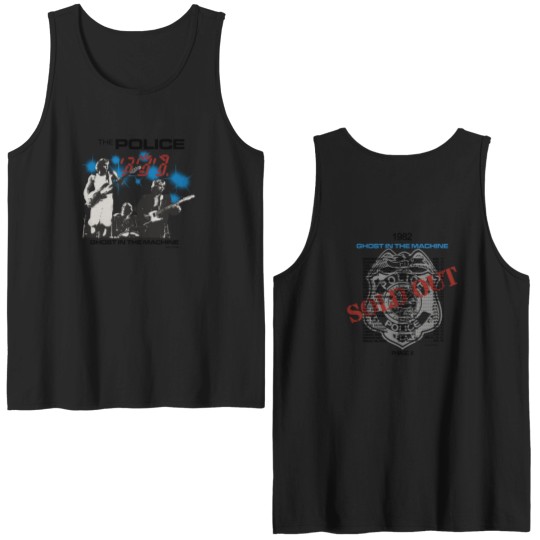 Discover The Police Ghost in the Machine Phrase II 1982 Concert Tour Double Sided Tank Tops, The Police
