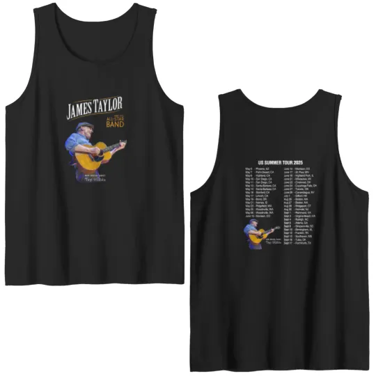 Discover James Taylor Summer Tour 2025 Double Sided Tank Tops, James Taylor 2025 Concert, James Taylor Fan Double Sided Tank Tops