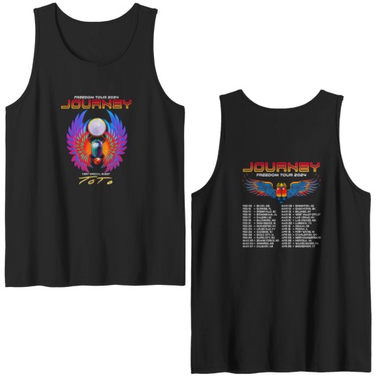 Discover Journey 2024 Tour Freedom Double Sided Tank Tops, Journey Freedom Tour 2024 Double Sided Tank Tops