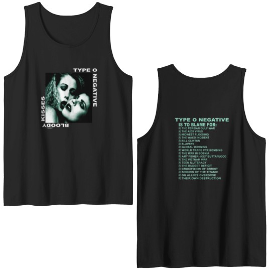 Discover TYPE O NEGATIVE 1993 Bloody Kisses Vintage Band Tour Double Sided Tank Tops