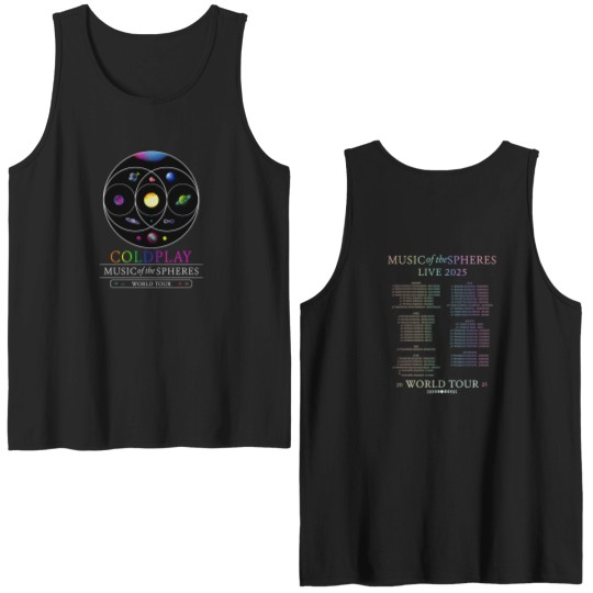 Discover 2025 Coldplay World Tour Double Sided Tank Tops, Gift For Fans