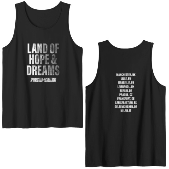 Discover Springsteen & The E Street Band 2025 Land Of Hopes & Dreams Tour Double Sided Tank Tops Double Sided Tank Tops Gift