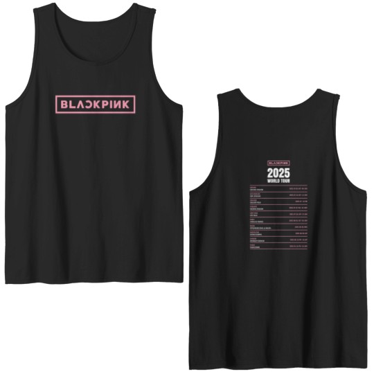 Discover Blackpink 2025 World Tour Dates Logo Unisex Double Sided Tank Tops Gift for Friend Size S-4XL