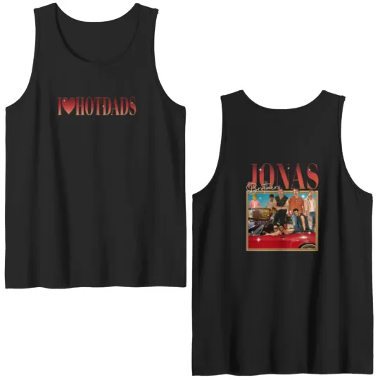 Discover Vintage Jonas Brothers Hot Dads Double Sided Tank Tops