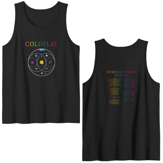 Discover MUSIC OF THE SPHERES WORLD TOUR 2025 Double Sided Tank Tops– Coldplay Double Sided Tank Tops