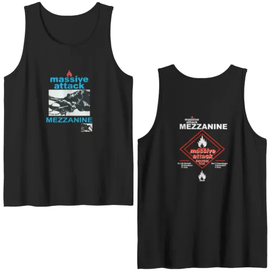 Discover MASSIVE ATTACK MEZZANINE European Tour Double Sided Tank Tops