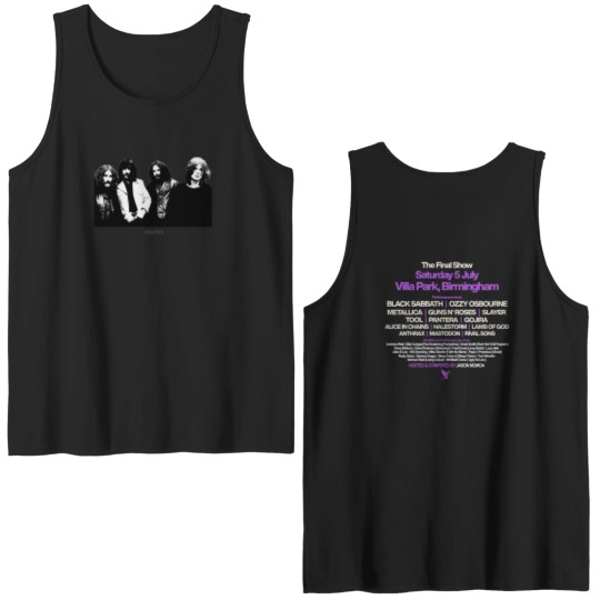 Discover Black Sabbath Band Photo The Final Show July 5 Back To The Beginning 2025 Double Sided Tank Tops