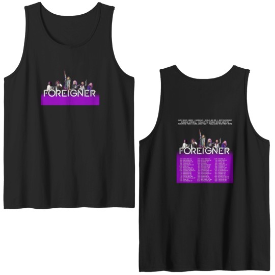 Discover Foreigner Band 2025 Tour Double Sided Tank Tops Black Unisex S-2XL