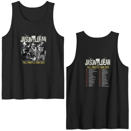 Discover Jason Aldean Country Music Double Sided Tank Tops, Jason Aldean Full Throttle Tour 2025 Double Sided Tank Tops, Jason Aldean Fan Double Sided Tank Tops