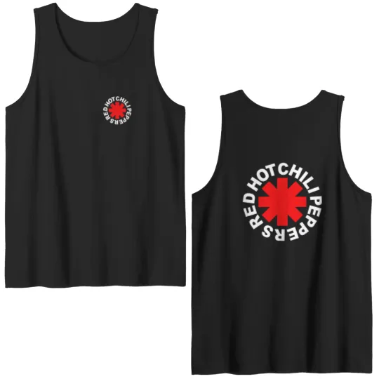 Discover Red Hot Chili Peppers Logo Rare Double Sided Tank Tops Black Double Sided Tank Tops