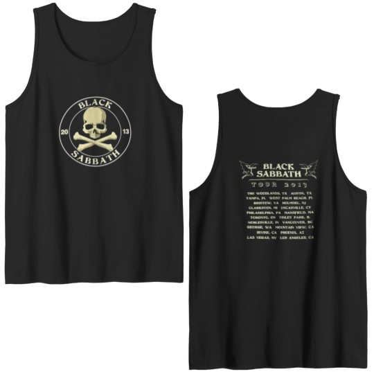Discover Vintage 2013 Black Sabbath Tour 2 Sided Double Sided Tank Tops Cotton Black Unisex Double Sided Tank Tops
