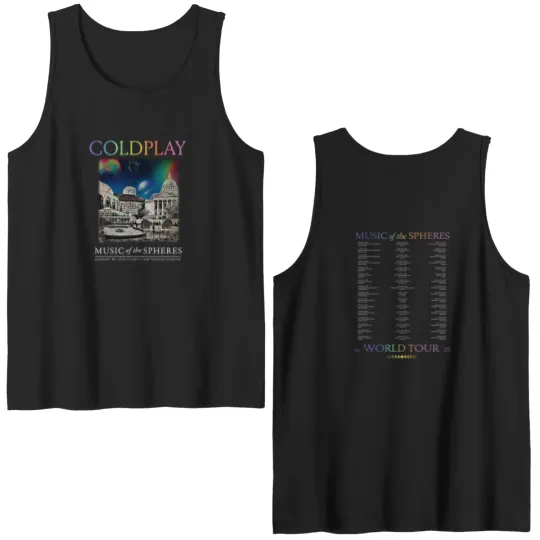 Discover Coldplay Madison Wisconsin Music Of The Spheres 2025 Tour On July 19 Double Sided Tank Tops