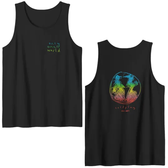 Discover Coldplay One World Music Of The Spheres World Tour 2025 Double Sided Tank Tops