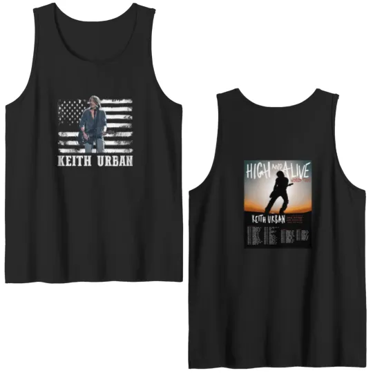 Discover Keith Urban Vintage Double Sided Tank Tops, Keith Urban High And Alive Tour 2025 Double Sided Tank Tops