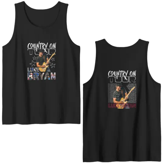 Discover Luke Bryan Graphic Double Sided Tank Tops, 2025 Luke Bryan Country Song Came On Tour Double Sided Tank Tops